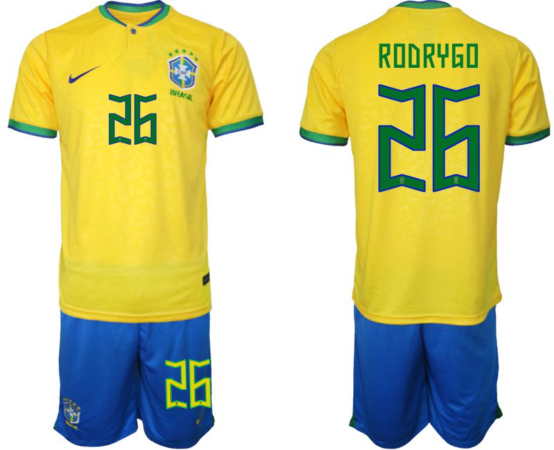 Men 2022 World Cup National Team Brazil home yellow 26 Soccer Jerseys